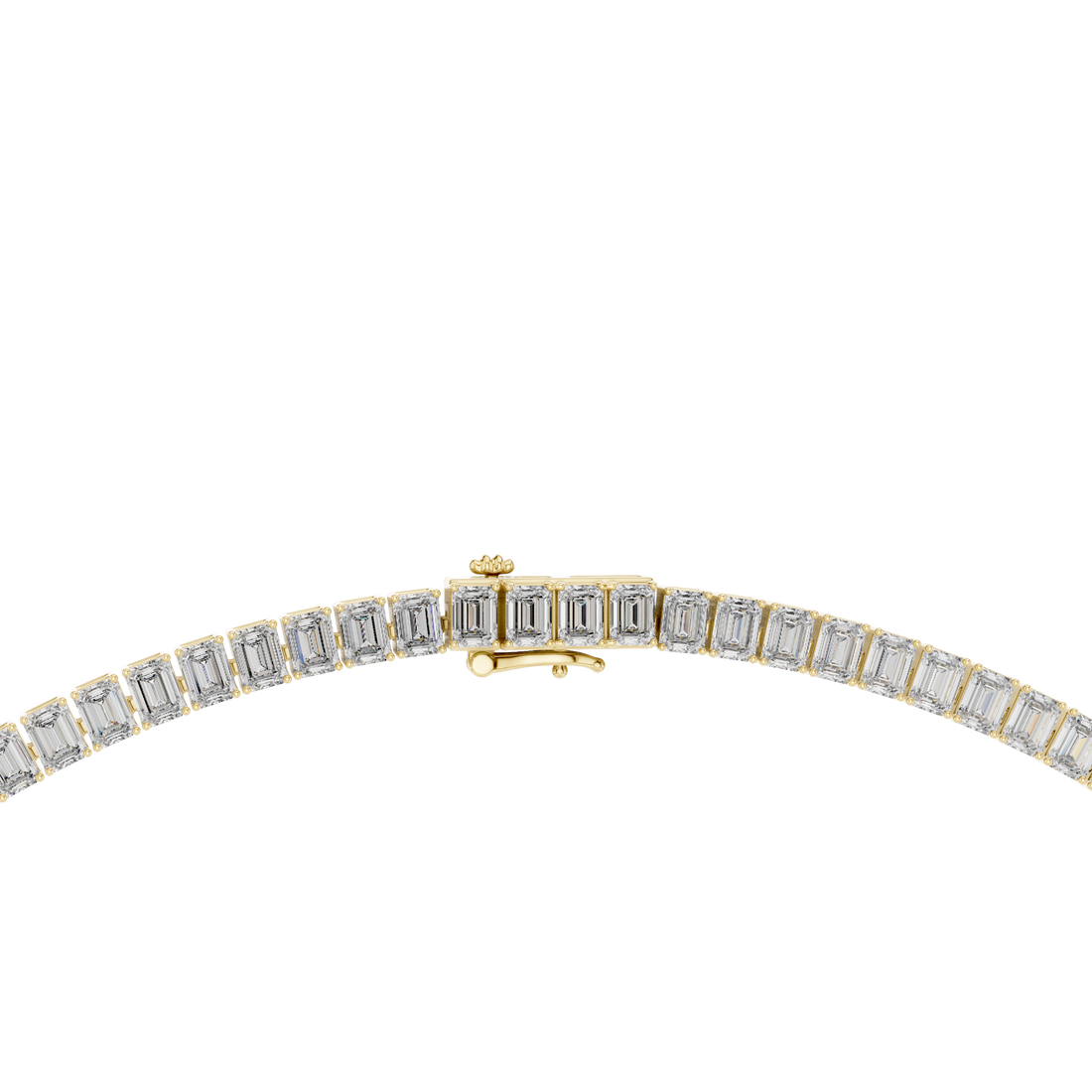 Emerald Cut Diamond Riviera Tennis Necklace Eternal Linear Brilliance