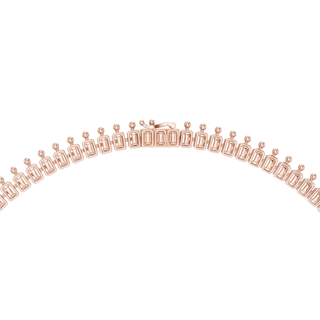 Emerald Cut and Marquise Diamond Fringe Statement Necklace with Radiant Blue Center Stone