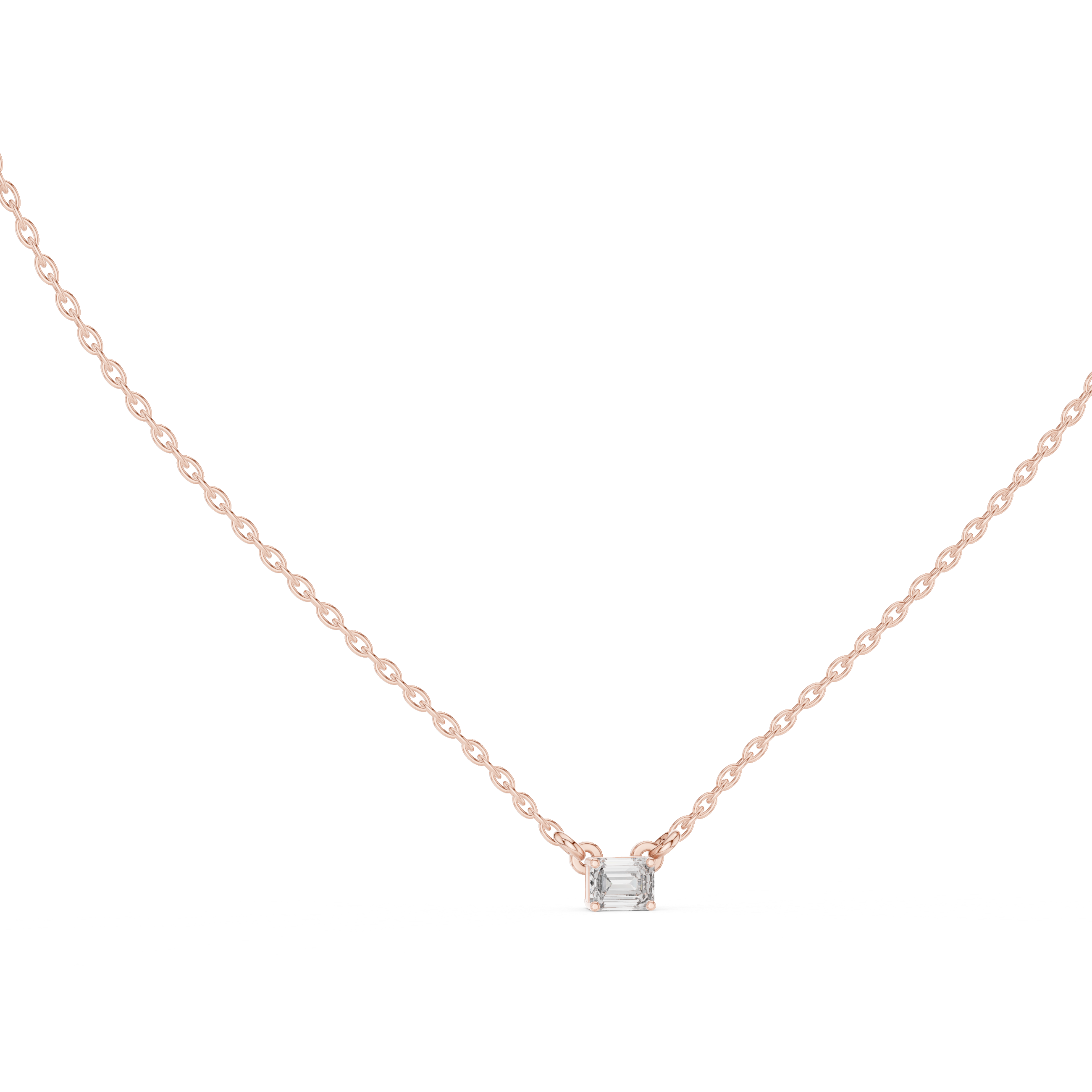 Modern diamond pendant featuring minimalist design.