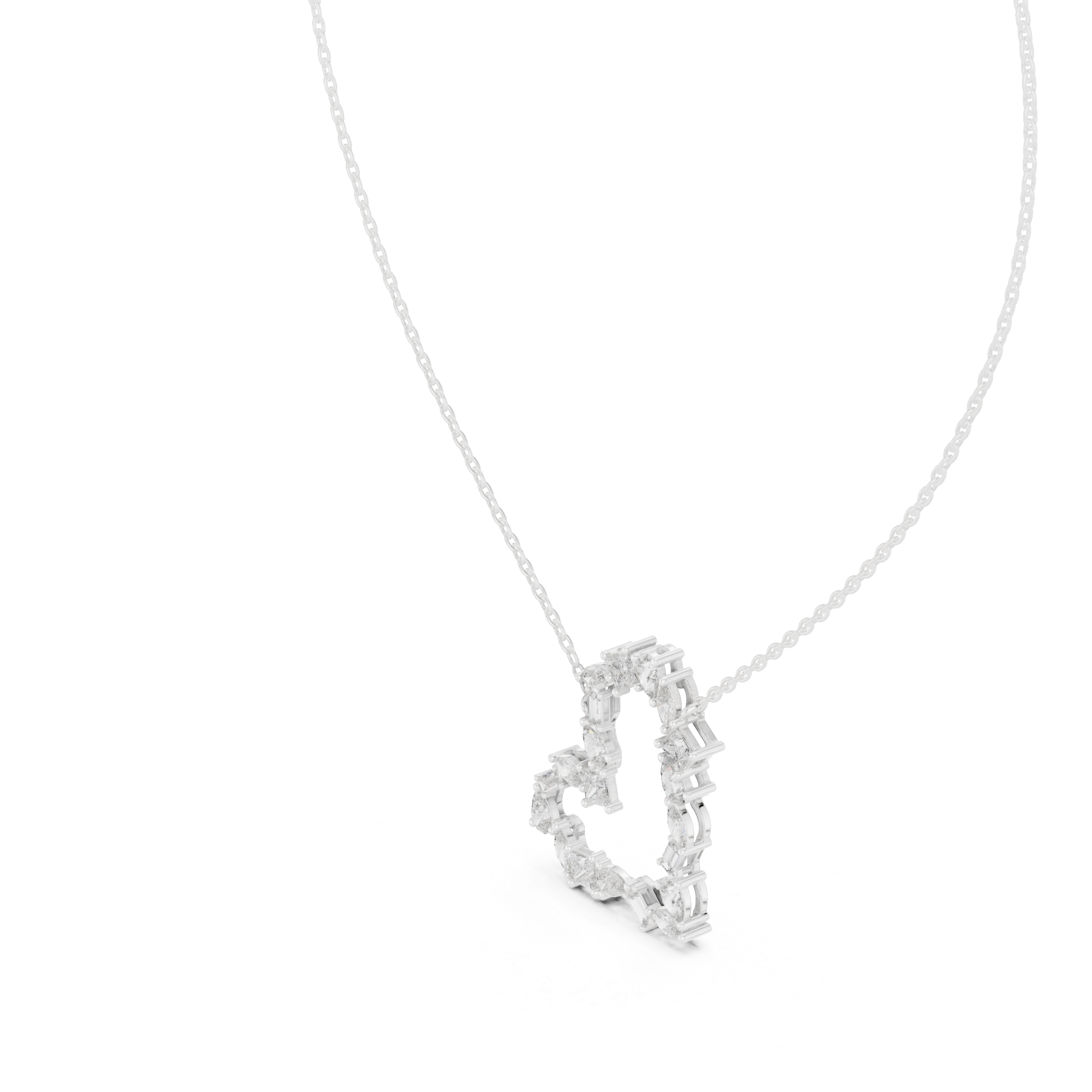 Classic kids' pendant necklace featuring heart-shaped charm.