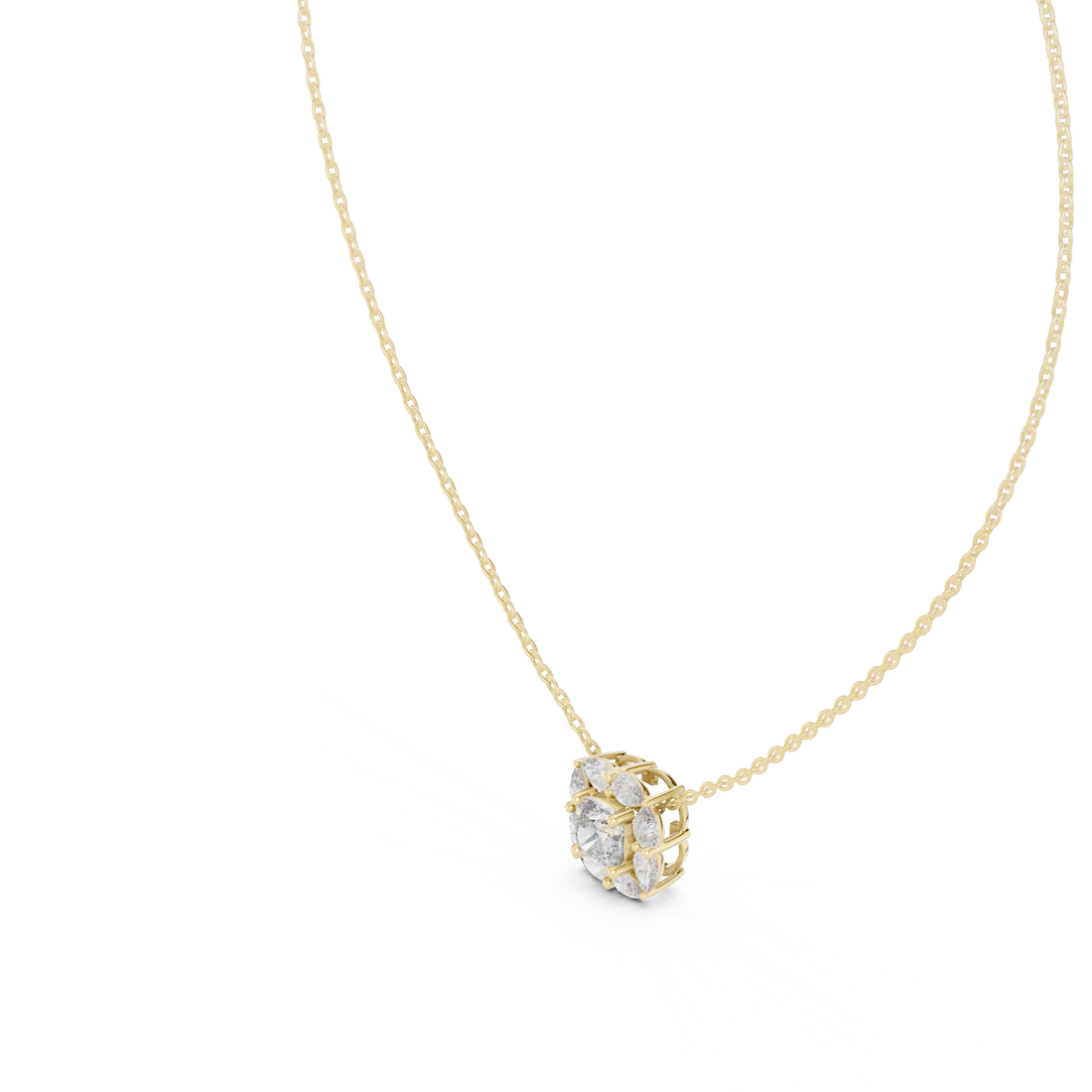 Modern lariat necklace featuring adjustable chain design.