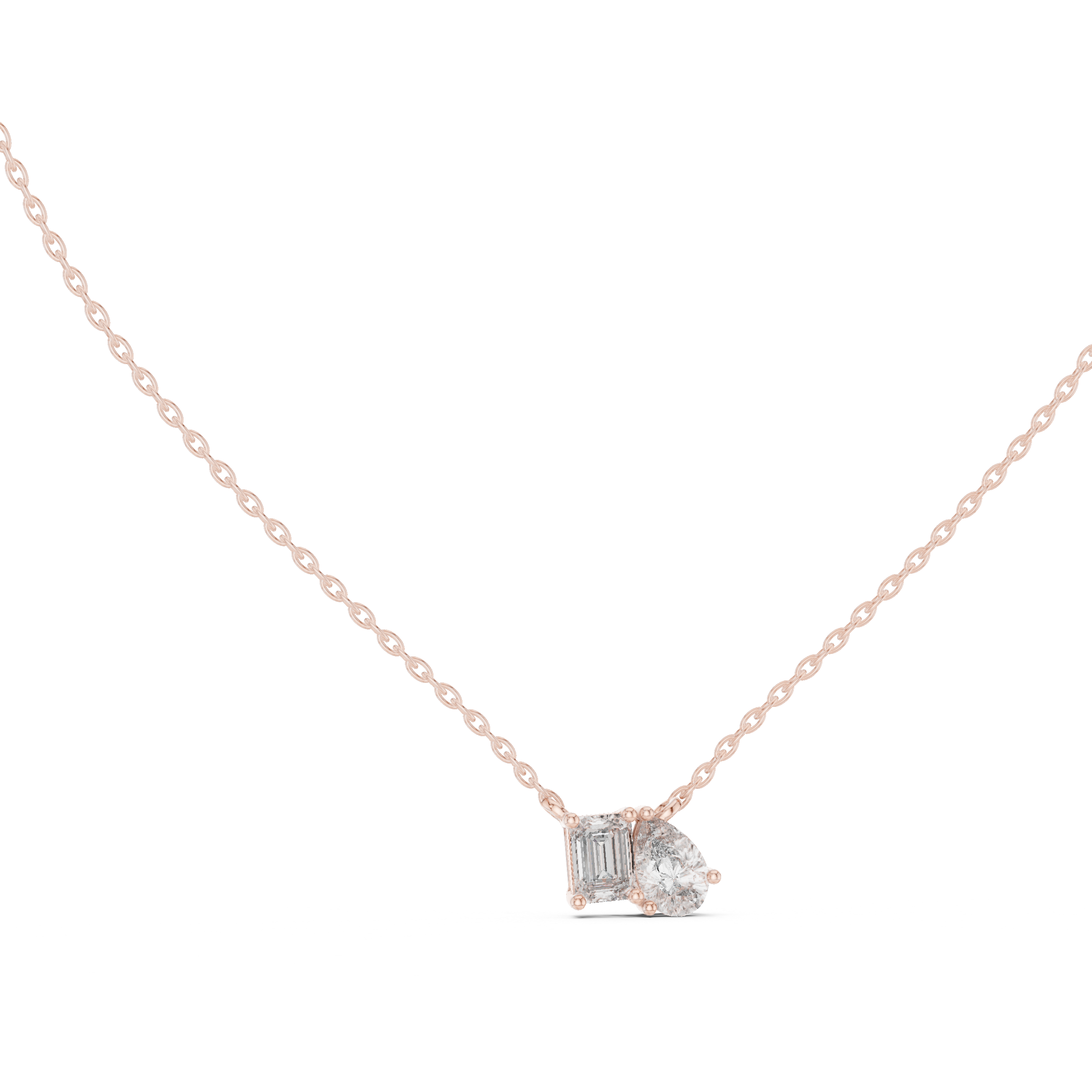 Modern diamond pendant featuring minimalist design.