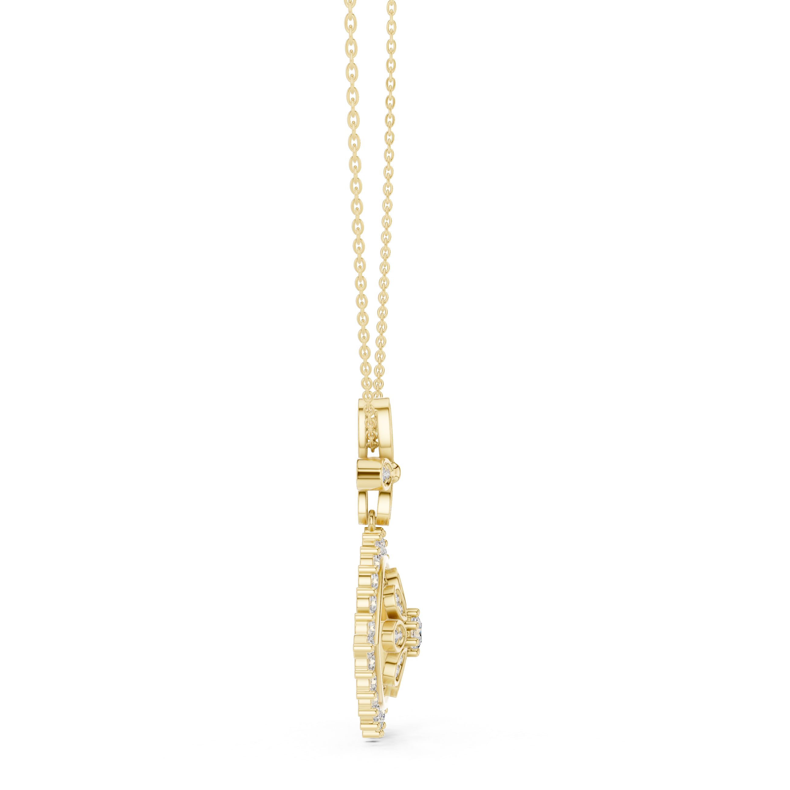 Classic ruby pendant featuring oval-shaped stone.
