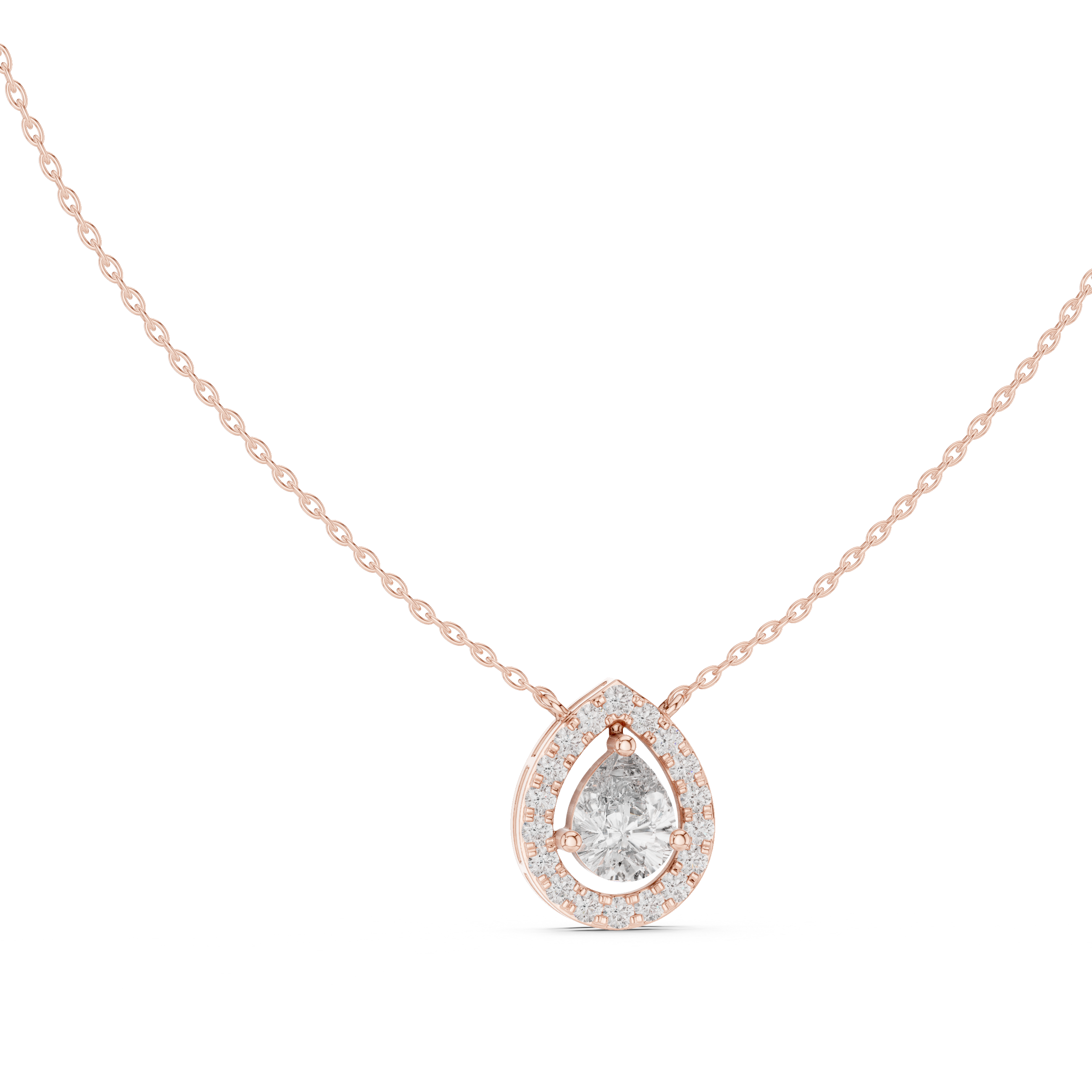 Modern diamond pendant featuring minimalist design.