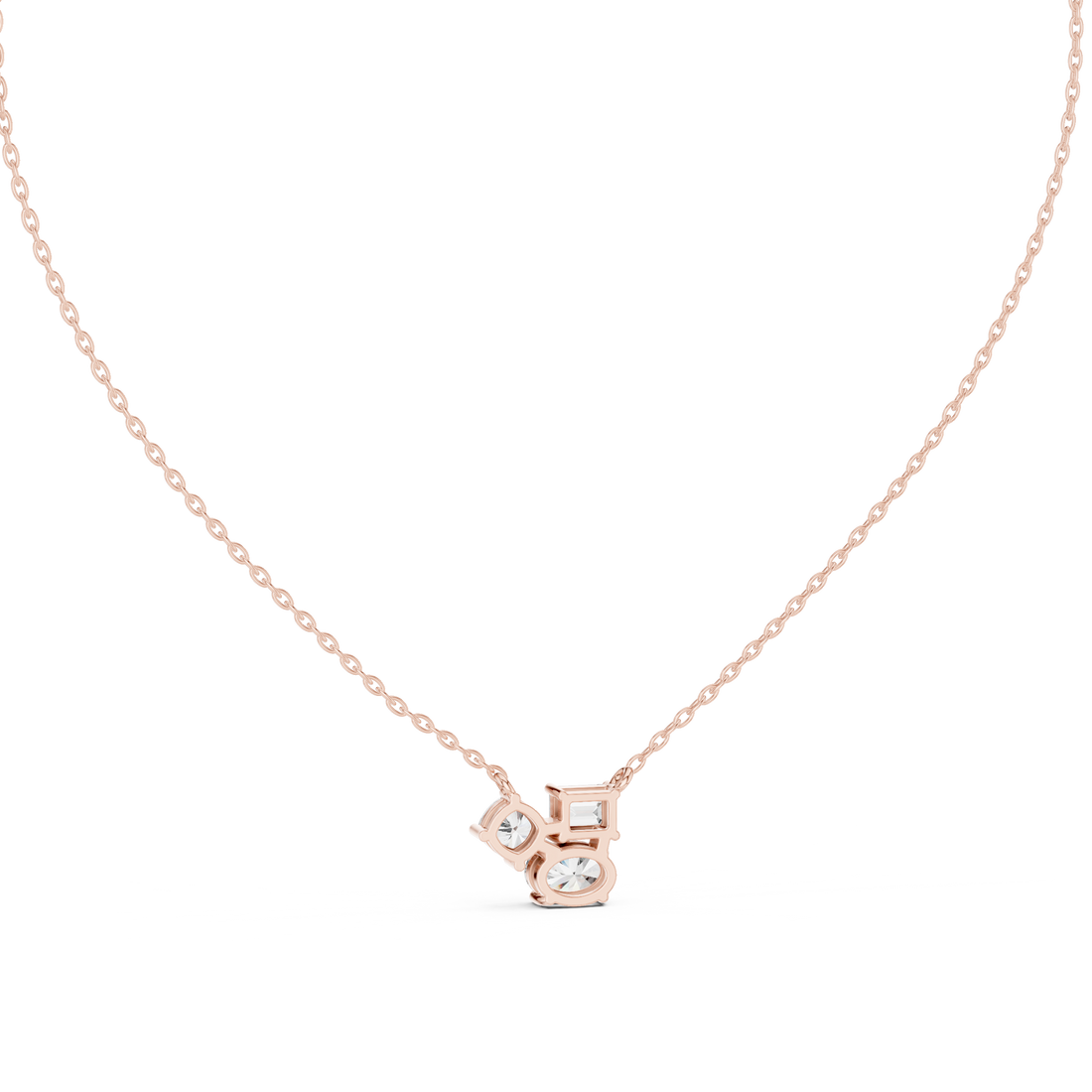 Modern three-stone diamond ring symbolizing past present and future with elegant design.