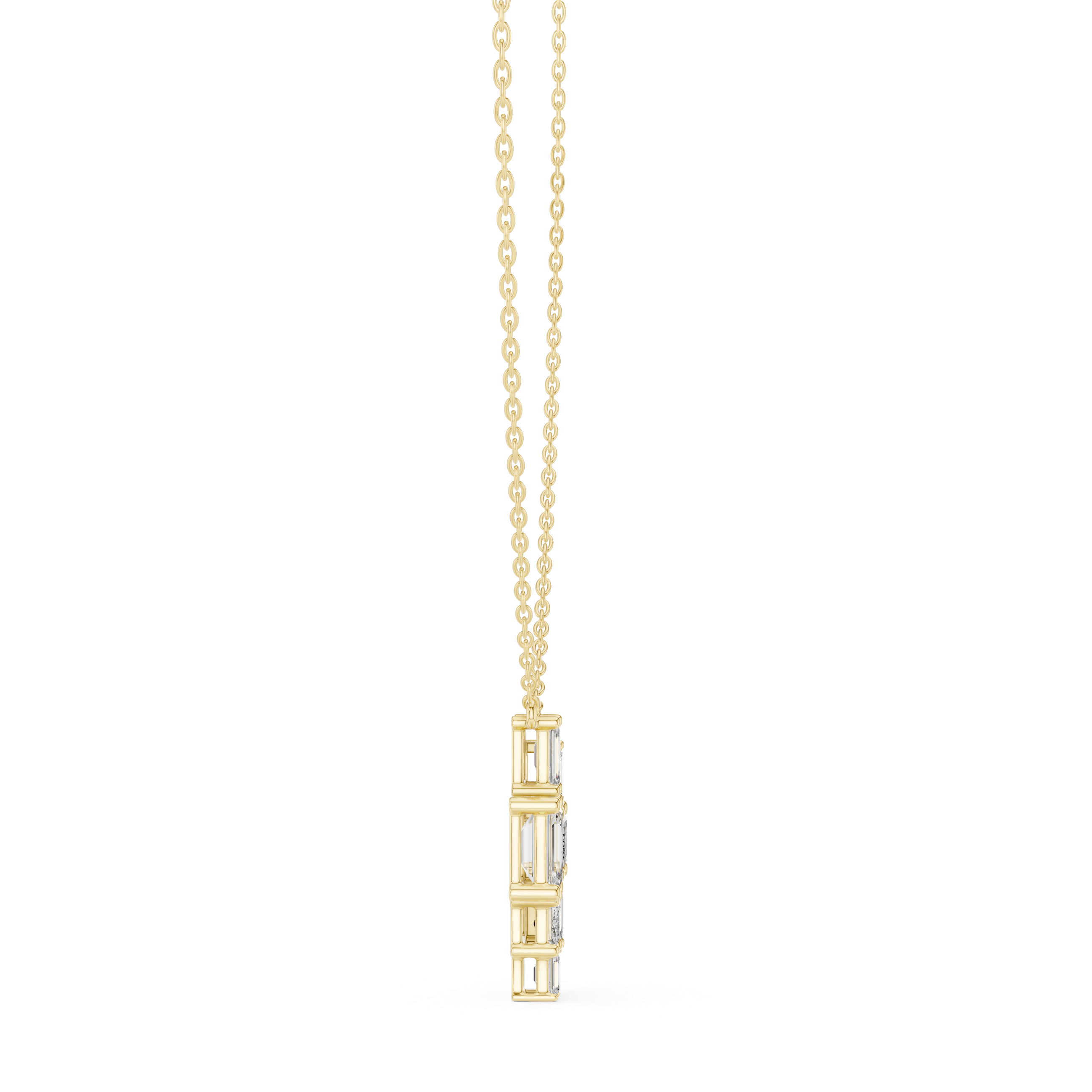 Stylish bar pendant necklace featuring horizontal metal bar with clean finish.