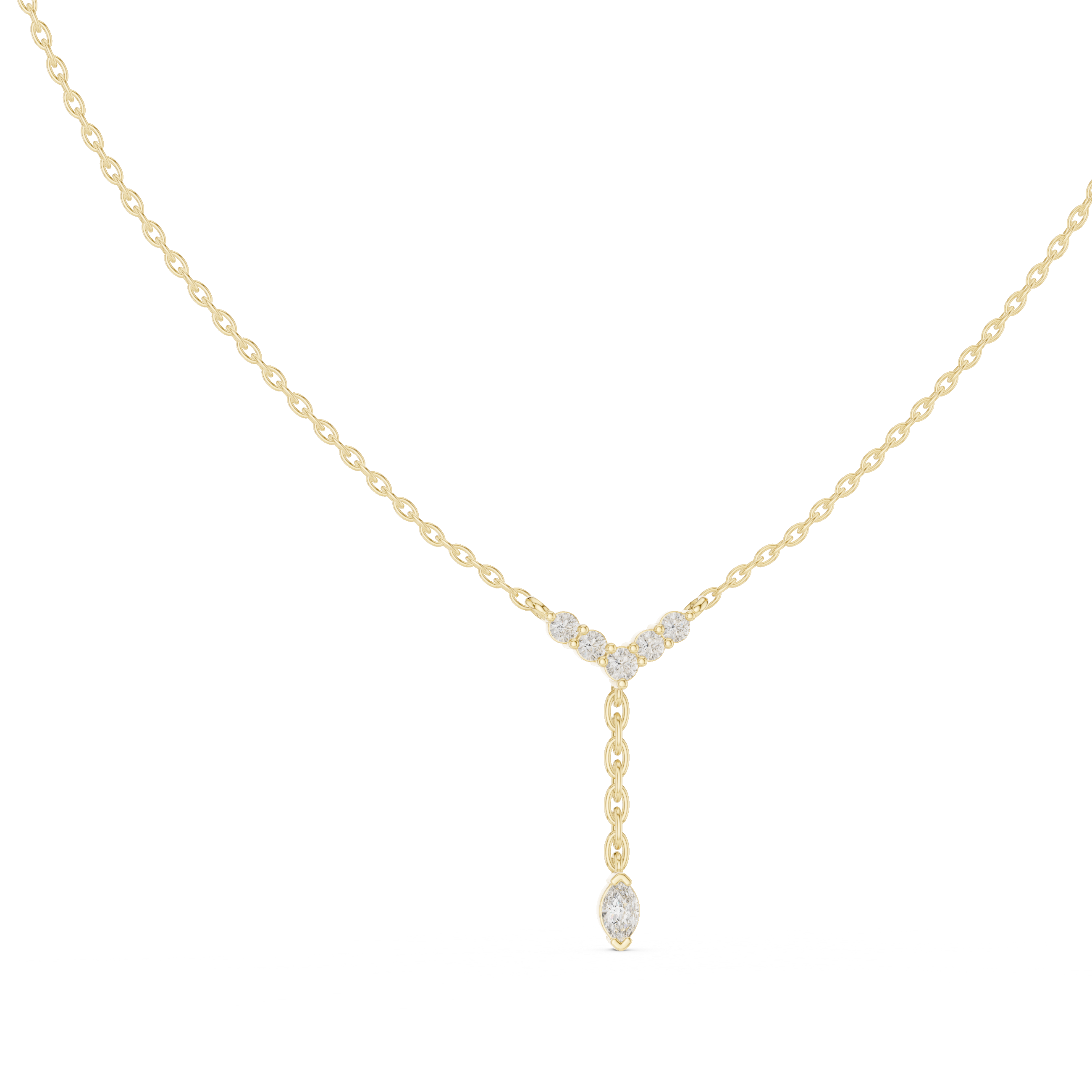 Elegant pendant necklace featuring radiant-cut gemstone centerpiece and polished chain.