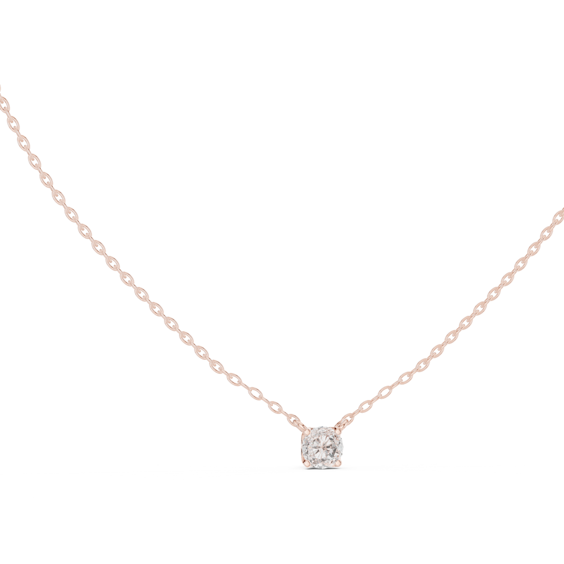 Elegant Round Cut Diamond Solitaire Pendant Necklace in Four Prong Setting handcrafted jewelry for a sophisticated luxury look