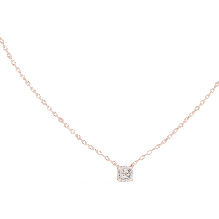 Elegant Round Cut Diamond Solitaire Pendant Necklace in Four Prong Setting handcrafted jewelry for a sophisticated luxury look
