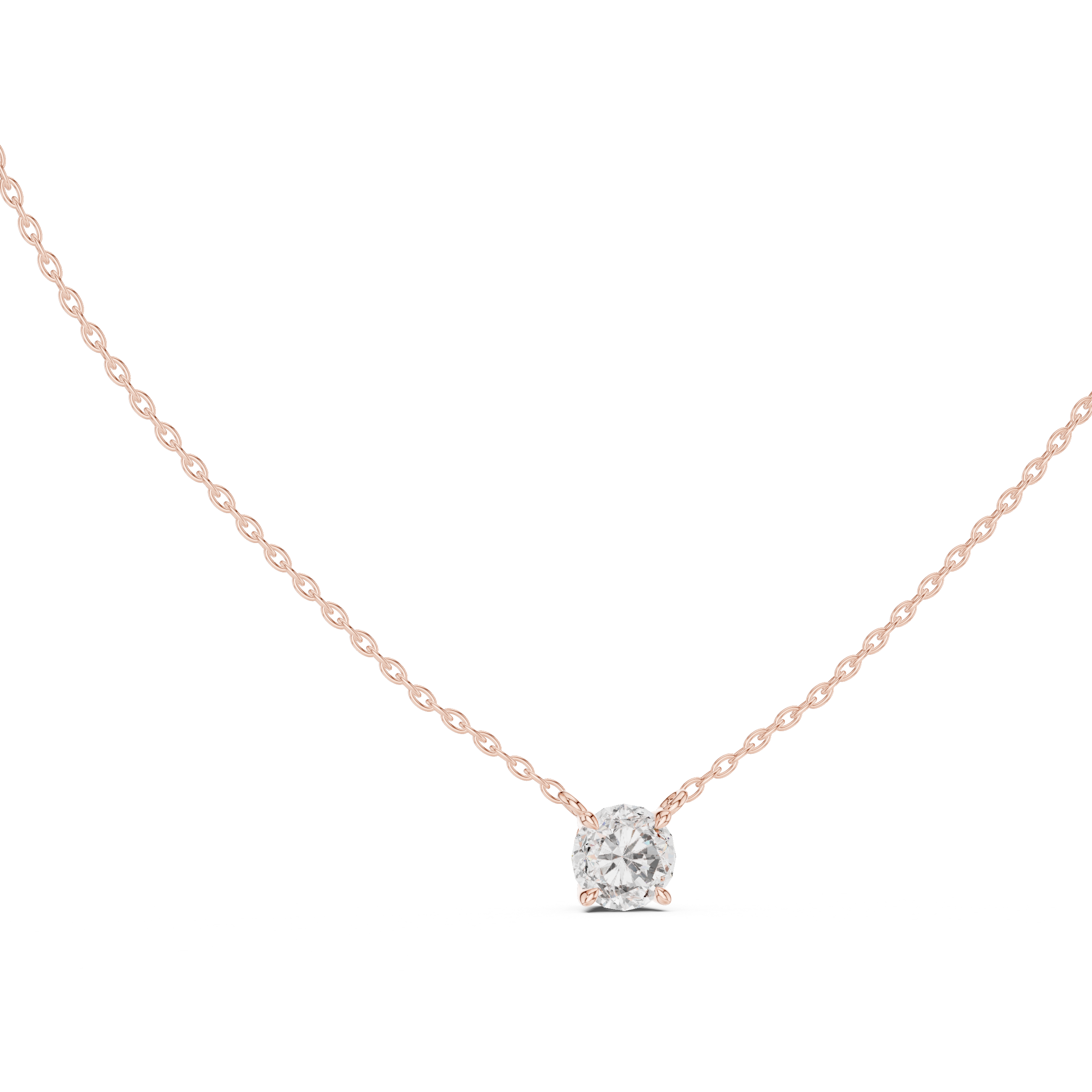 Luxury fashion Round Brilliant Cut Diamond Solitaire Pendant Necklace in Four Prong Setting curated for exclusive jewelry collections
