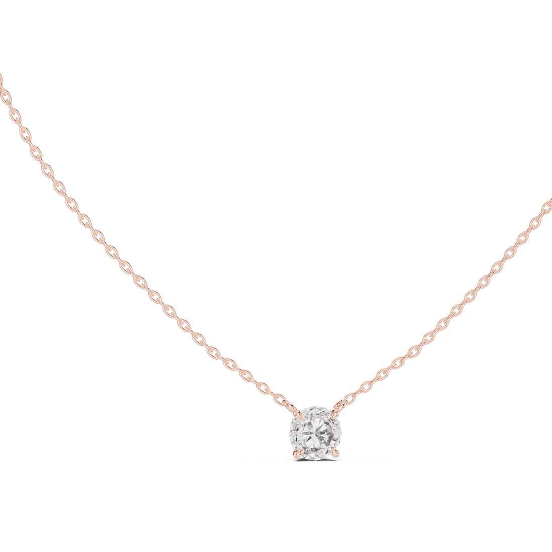 Luxury fashion Round Brilliant Cut Diamond Solitaire Pendant Necklace in Four Prong Setting curated for exclusive jewelry collections