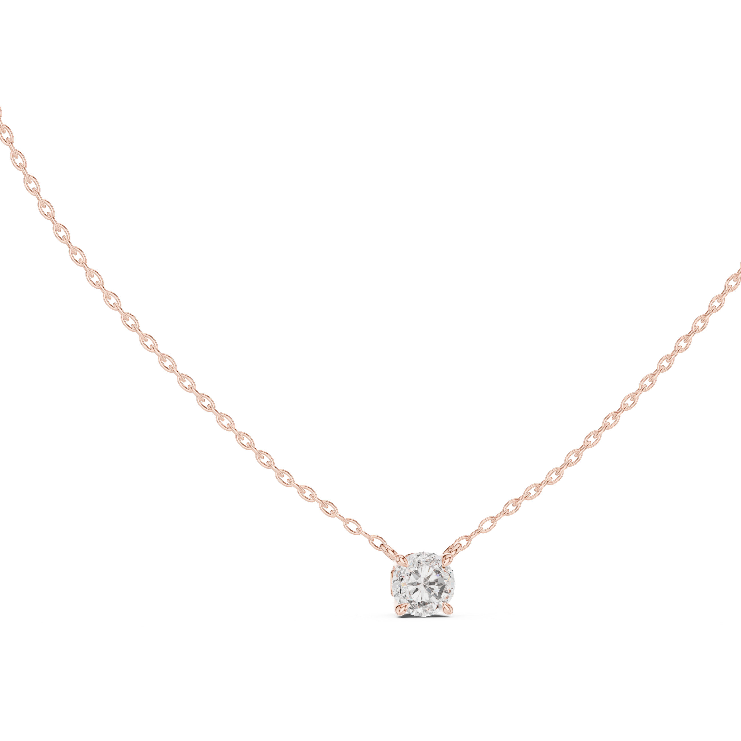 Sleek Round Brilliant Cut Diamond Solitaire Pendant Necklace perfect for both casual and formal styling