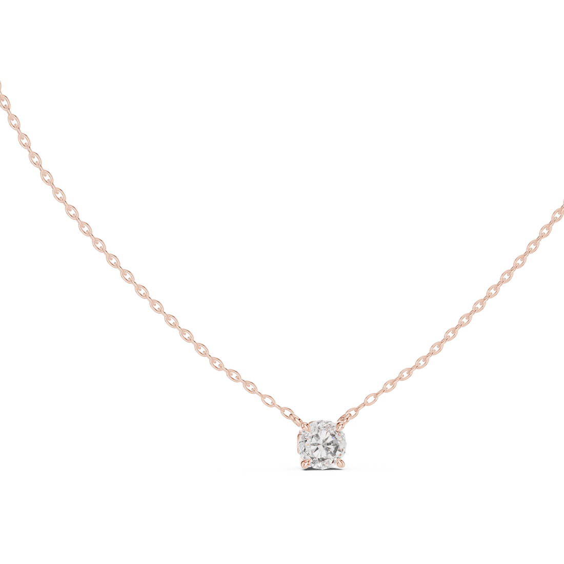 Sleek Round Brilliant Cut Diamond Solitaire Pendant Necklace perfect for both casual and formal styling