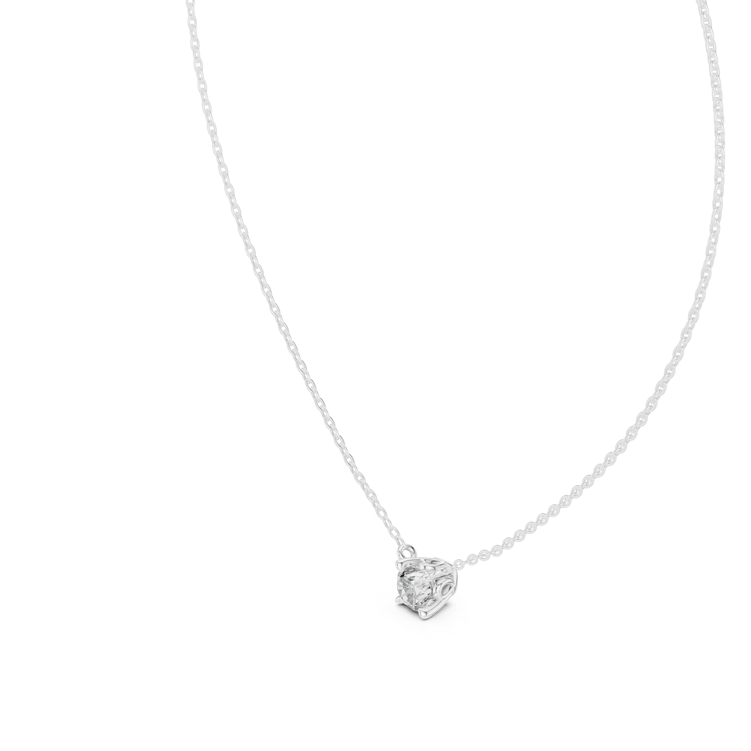 Elegant Round Cut Diamond Solitaire Pendant Necklace in Four Prong Setting handcrafted jewelry for a sophisticated luxury look