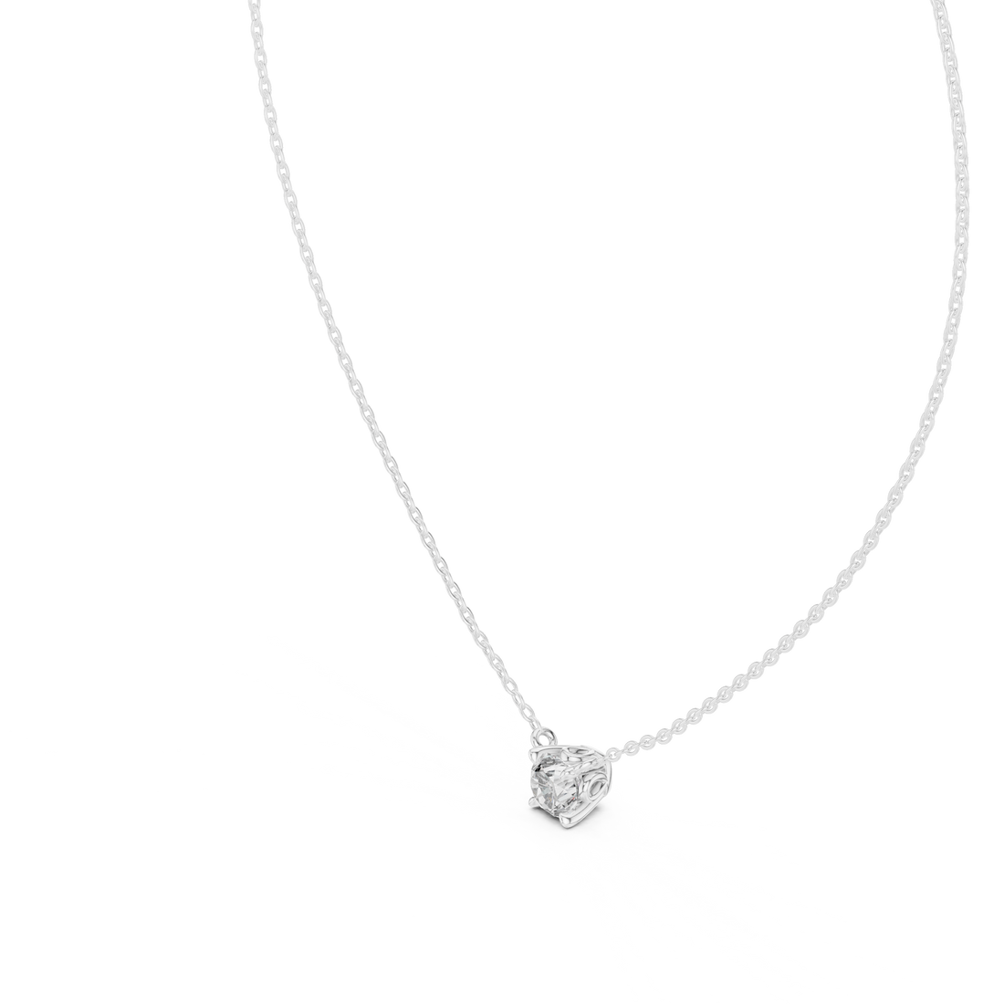 Elegant Round Cut Diamond Solitaire Pendant Necklace in Four Prong Setting handcrafted jewelry for a sophisticated luxury look