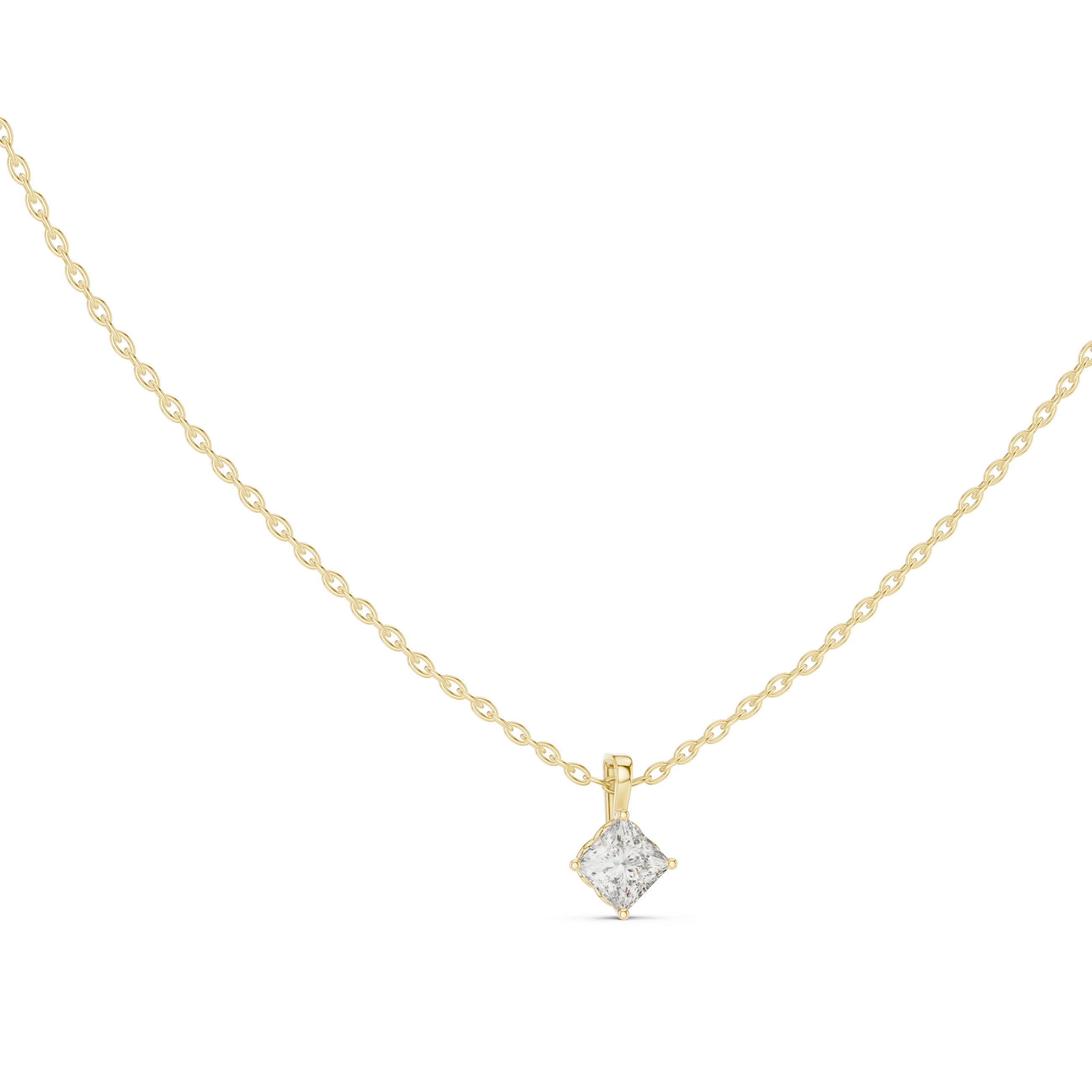 Elegant Round Cut Diamond Solitaire Pendant Necklace in Four Prong Setting handcrafted jewelry for a sophisticated luxury look
