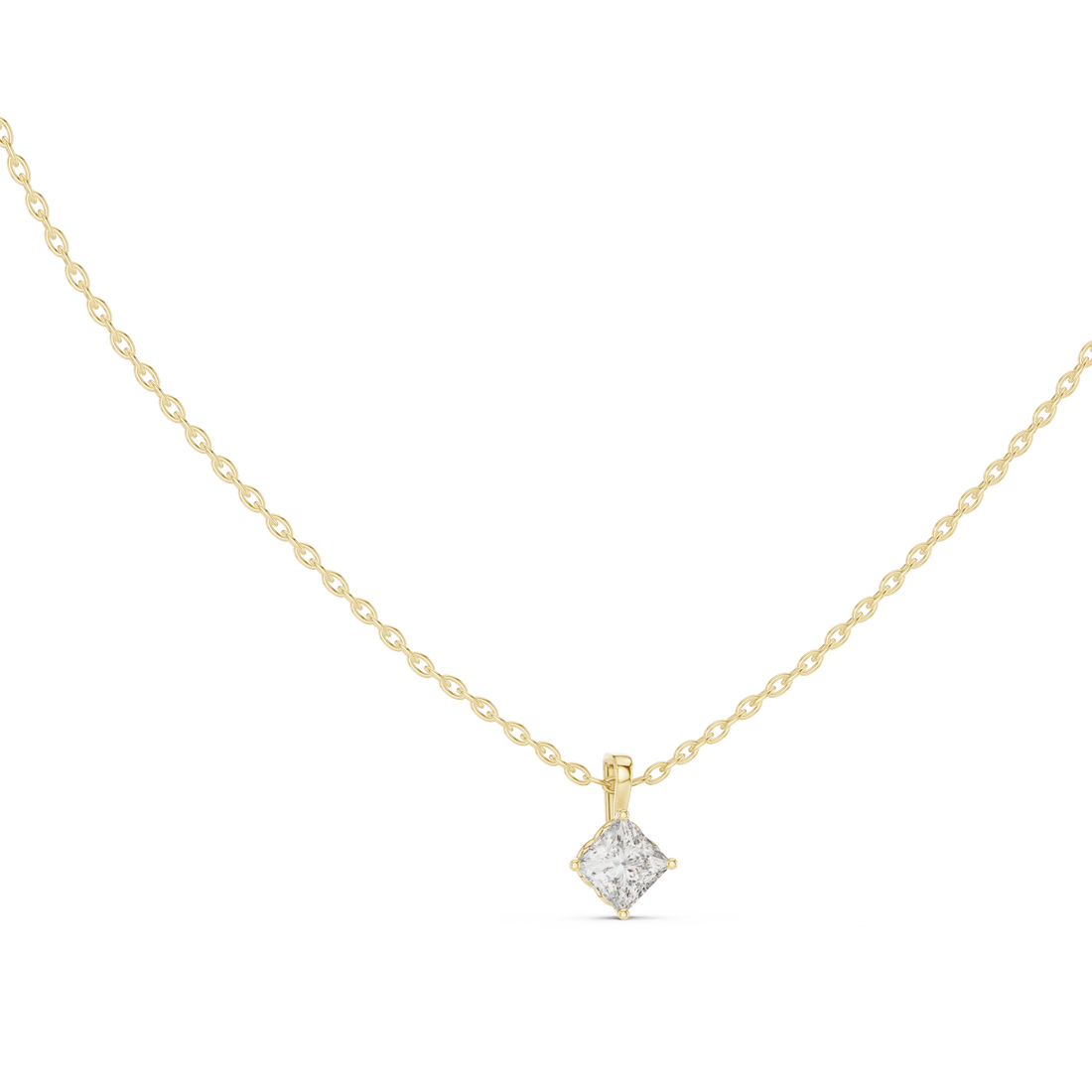 Elegant Round Cut Diamond Solitaire Pendant Necklace in Four Prong Setting handcrafted jewelry for a sophisticated luxury look