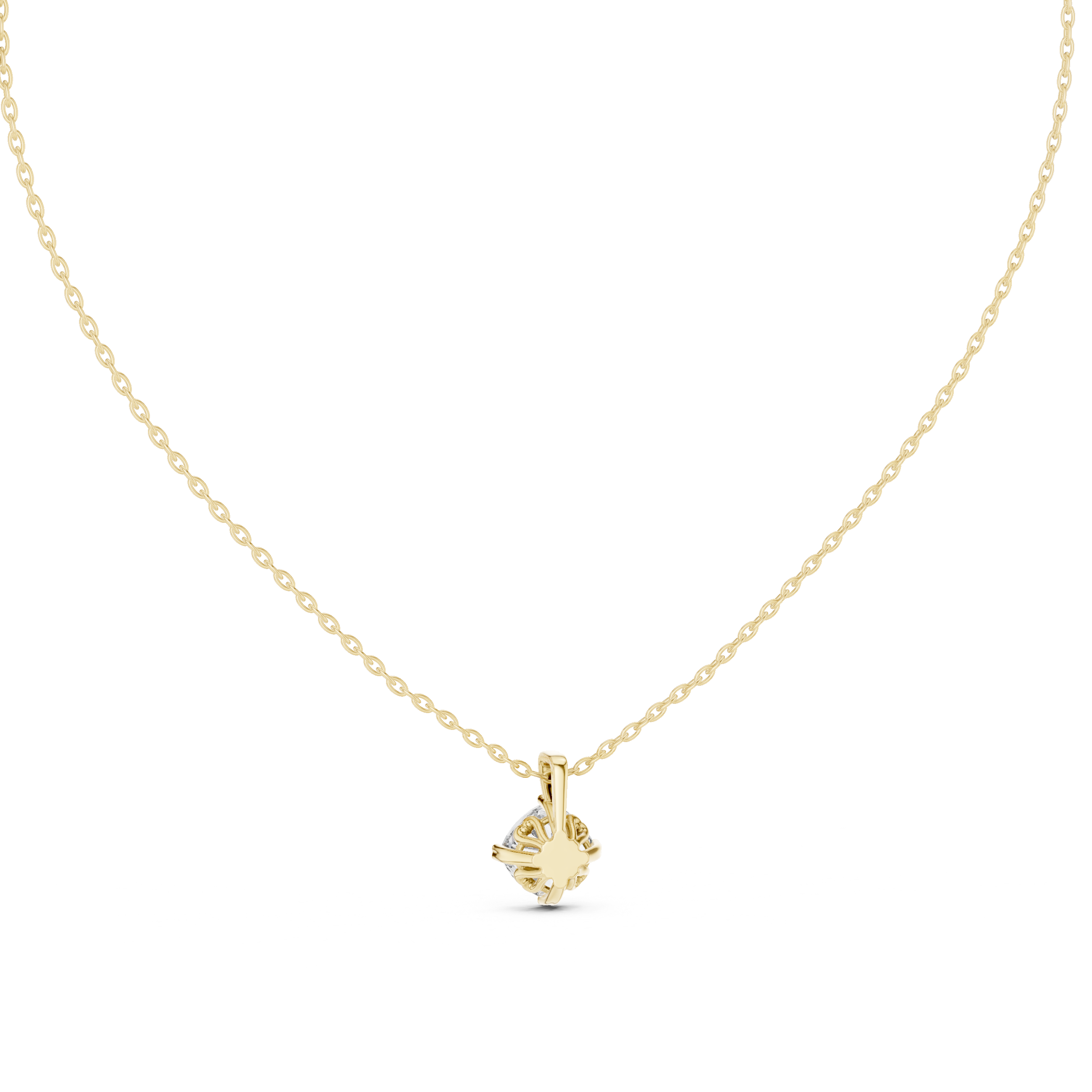 Elegant Round Cut Diamond Solitaire Pendant Necklace in Four Prong Setting handcrafted jewelry for a sophisticated luxury look