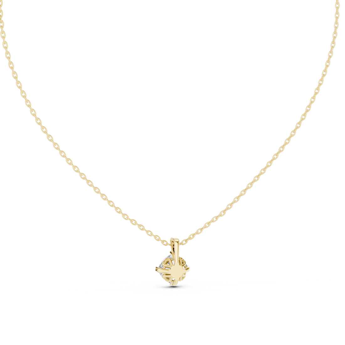 Elegant Round Cut Diamond Solitaire Pendant Necklace in Four Prong Setting handcrafted jewelry for a sophisticated luxury look