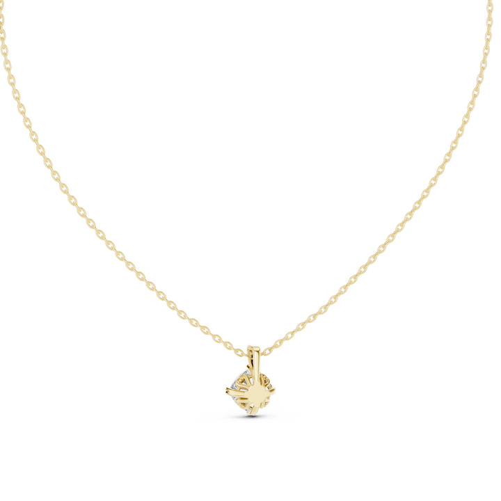 Elegant Round Cut Diamond Solitaire Pendant Necklace in Four Prong Setting handcrafted jewelry for a sophisticated luxury look