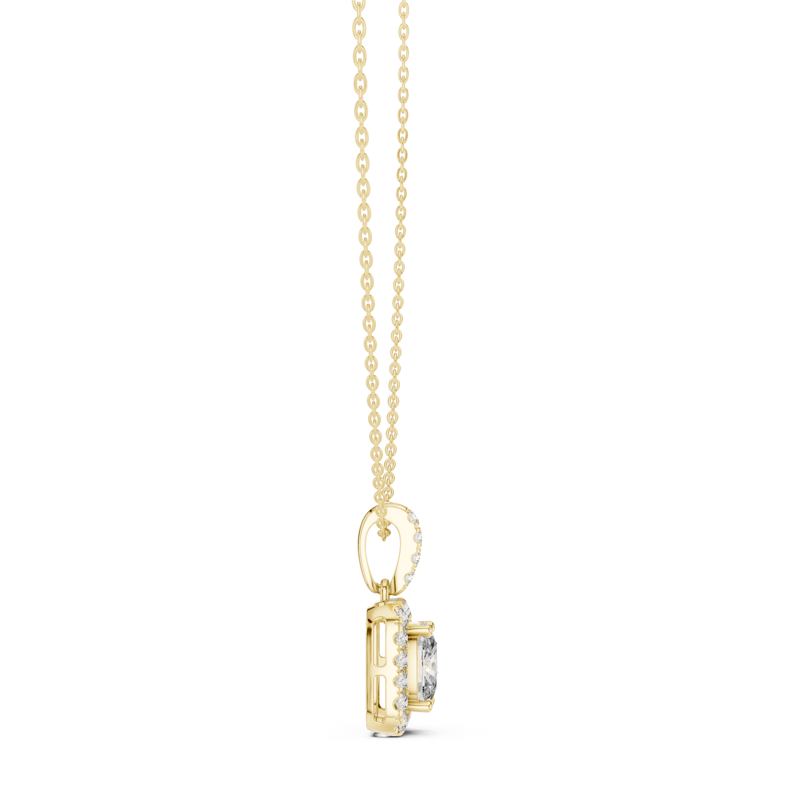 Elegant Round Cut Diamond Solitaire Pendant Necklace in Four Prong Setting handcrafted jewelry for a sophisticated luxury look