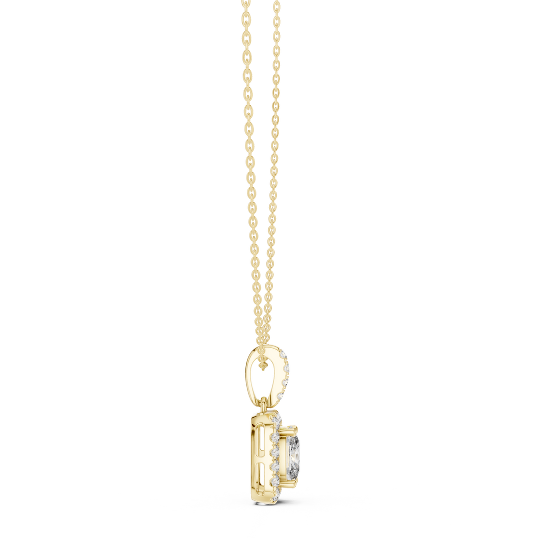 Elegant Round Cut Diamond Solitaire Pendant Necklace in Four Prong Setting handcrafted jewelry for a sophisticated luxury look