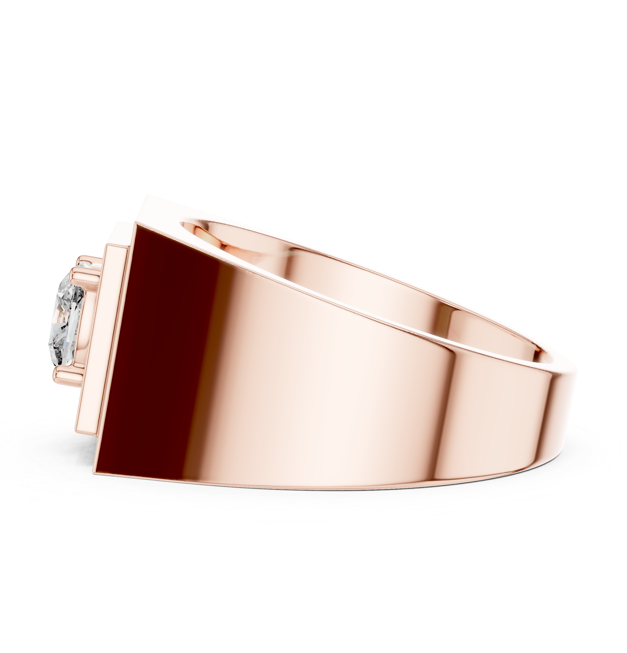 Men's gemstone ring with oval centerpiece.