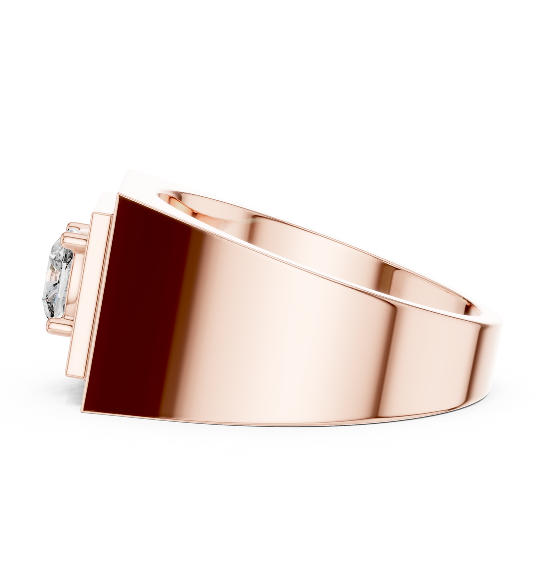 Men's gemstone ring with oval centerpiece.