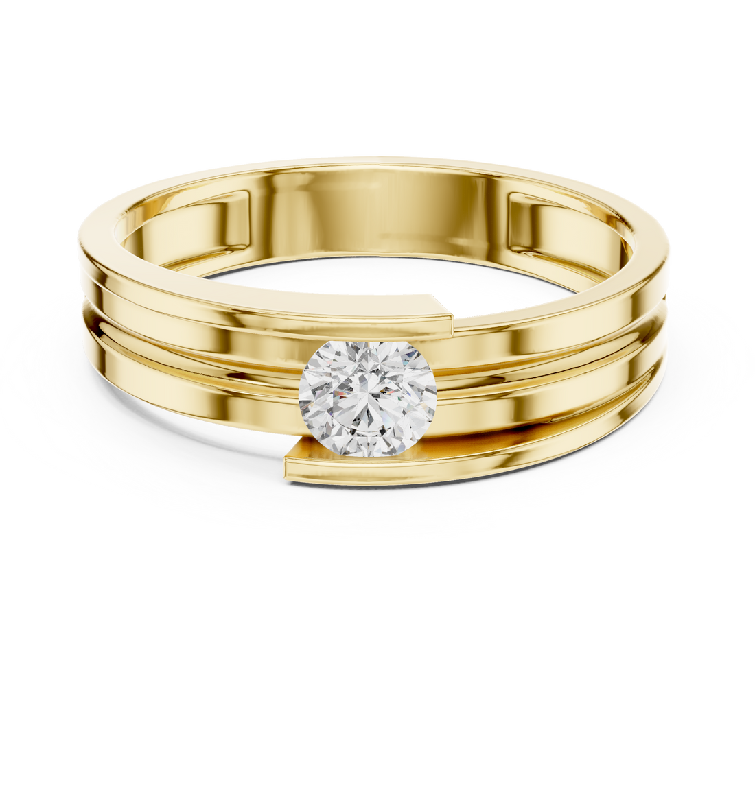 Glossy gold bangle with sleek polish.