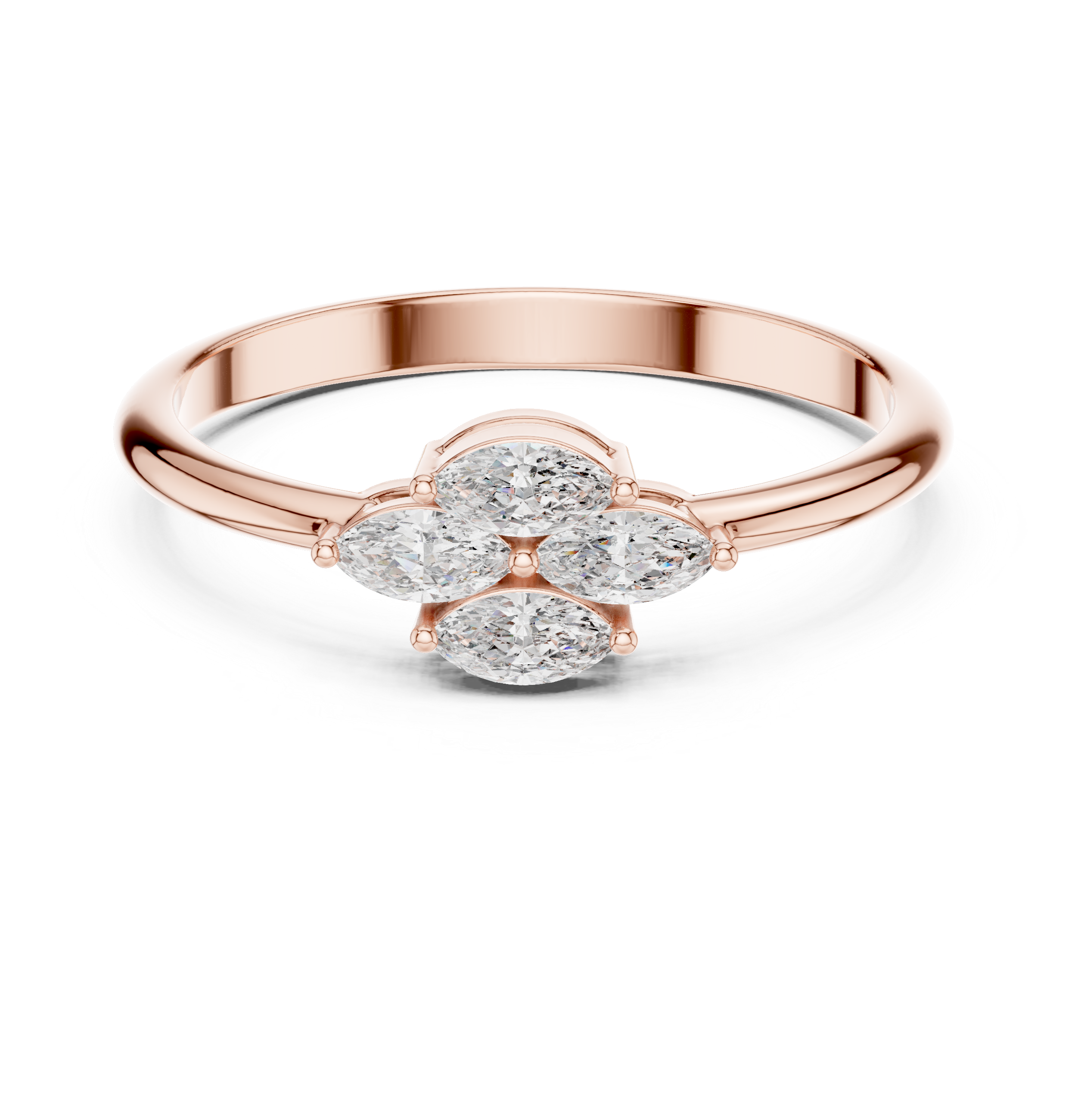 Thin engagement ring with elegant shine.