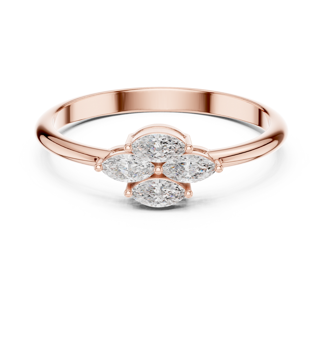Thin engagement ring with elegant shine.