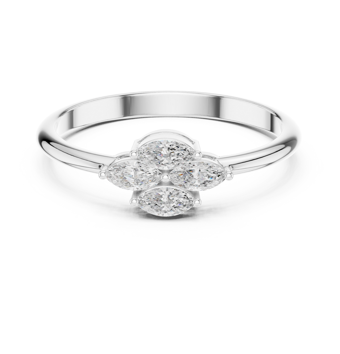 Slim cuff bracelet with smooth metal finish.