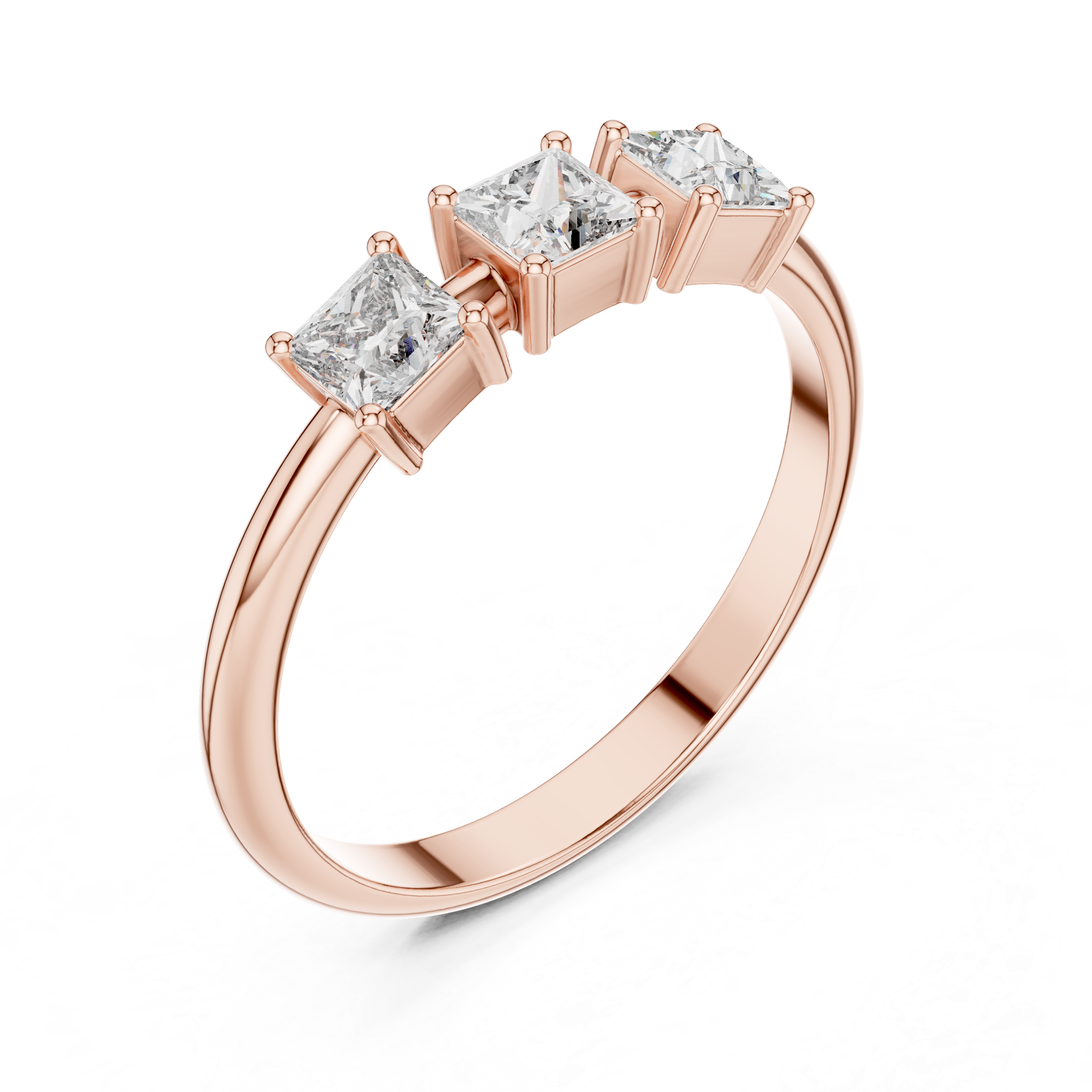 Smooth diamond ring with refined polished edges.