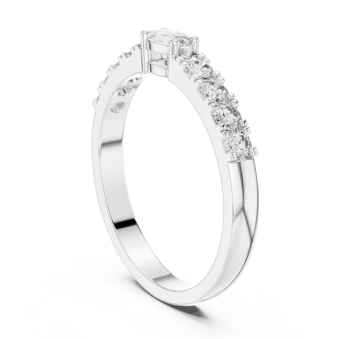 Elegant lab-grown diamond solitaire engagement ring crafted in polished 14K yellow gold with brilliant round center stone.