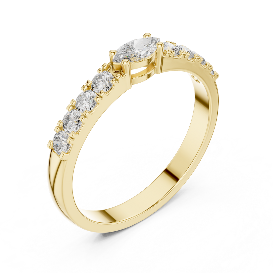 Traditional princess-cut lab-grown diamond engagement ring set in premium 18K white gold with radiant sparkle.