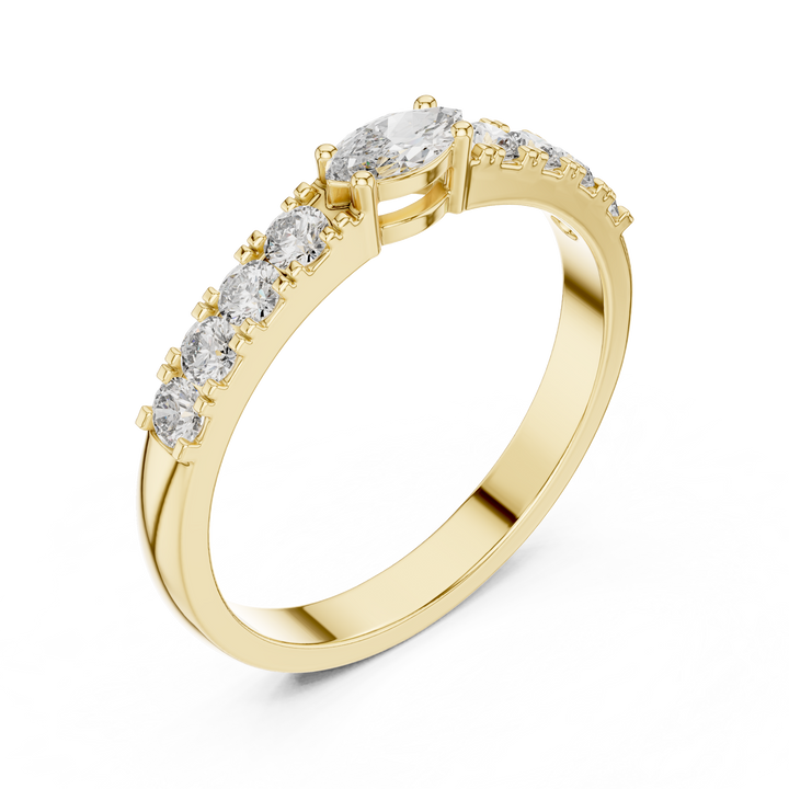 Traditional princess-cut lab-grown diamond engagement ring set in premium 18K white gold with radiant sparkle.