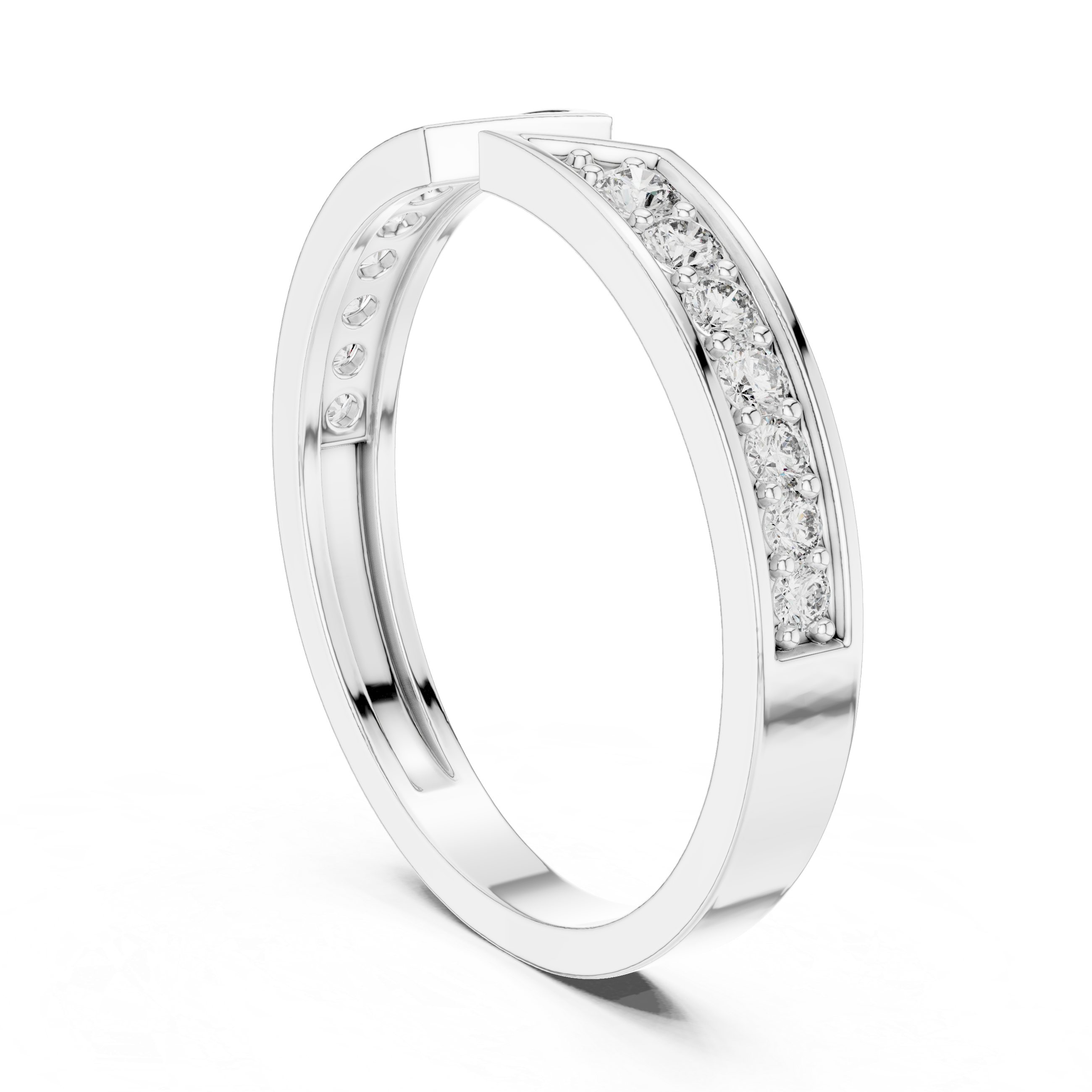 Infinity-style CZ diamond ring designed in polished gold with symbolic elegant styling.