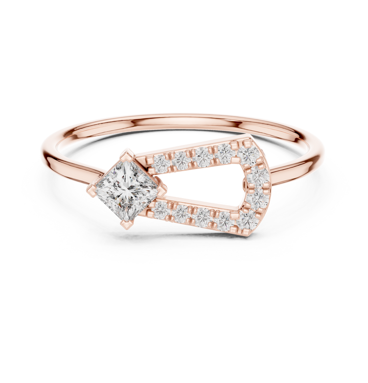 Stylish men's signet ring crafted in gold with sparkling diamond centerpiece.