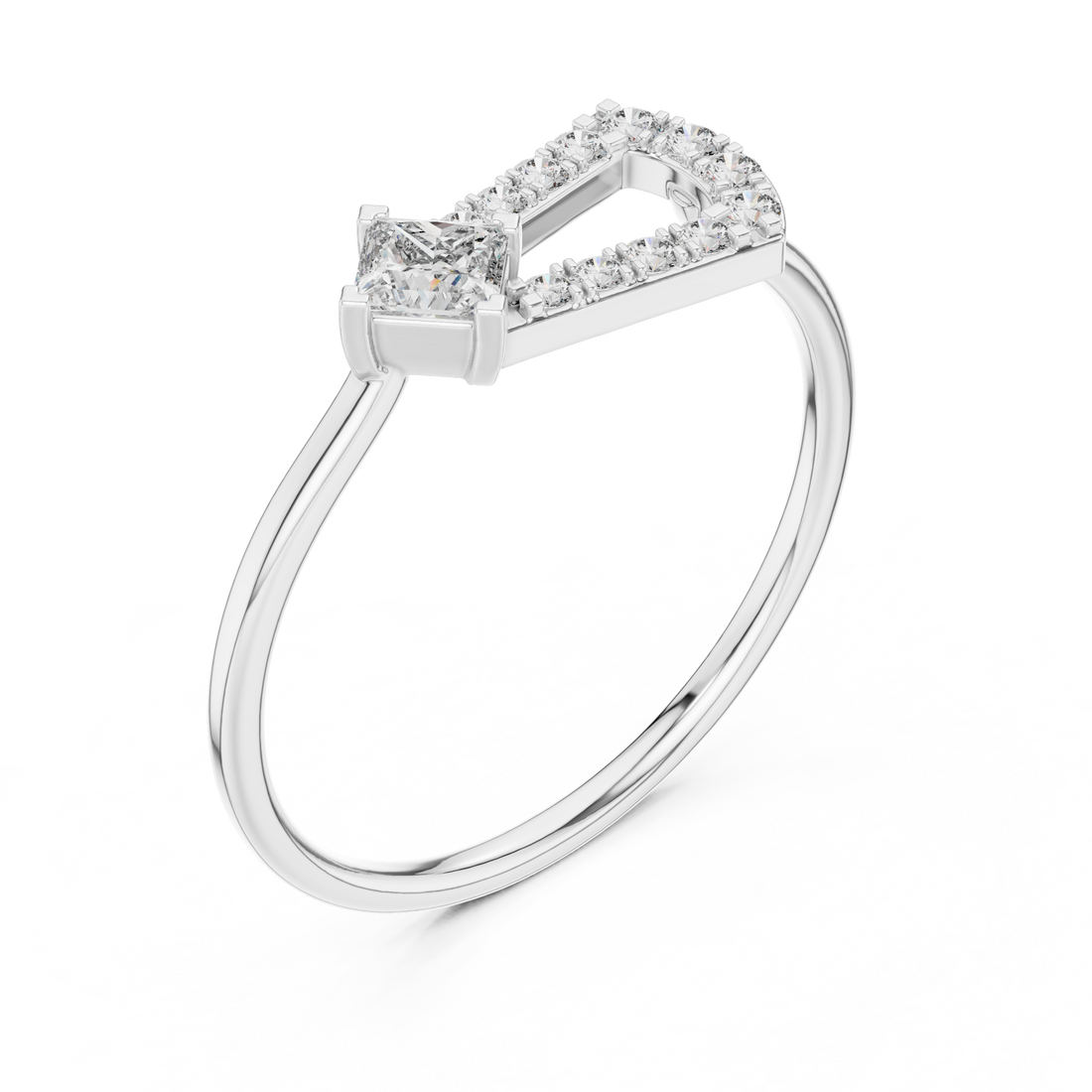 Anniversary ring crafted in rose gold featuring brilliant lab-grown diamonds arranged in a sparkling row.