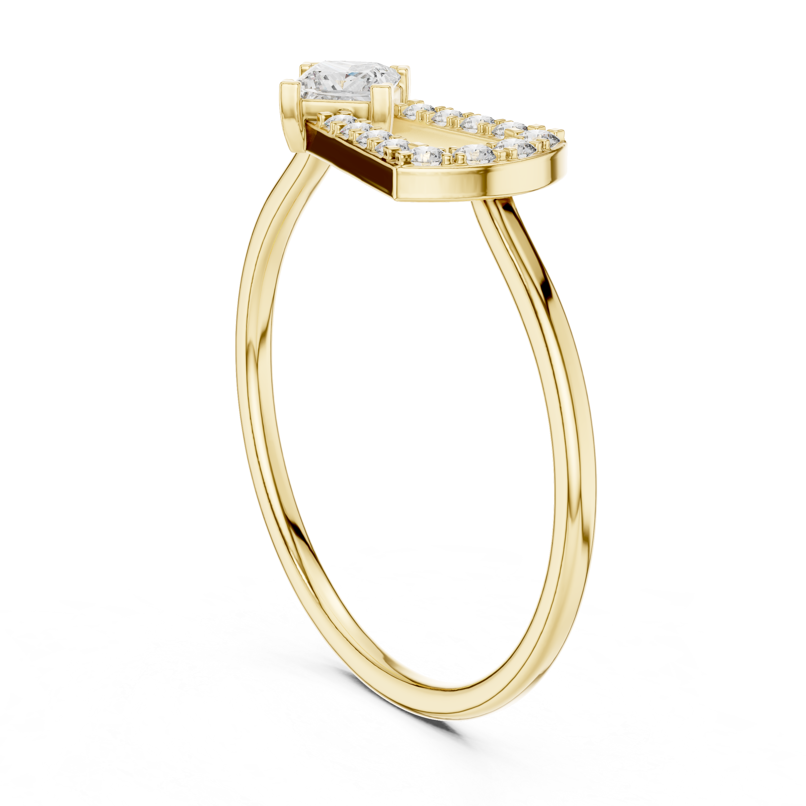 Promise ring designed in yellow gold with delicate diamond centerpiece symbolizing commitment.