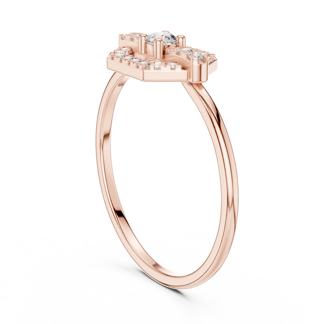 Stylish layered necklace crafted in gold featuring multiple chains and sparkling lab-grown diamond accents.