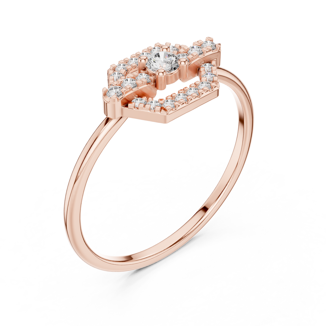 Minimalist gold chain necklace designed with a delicate diamond pendant centerpiece.