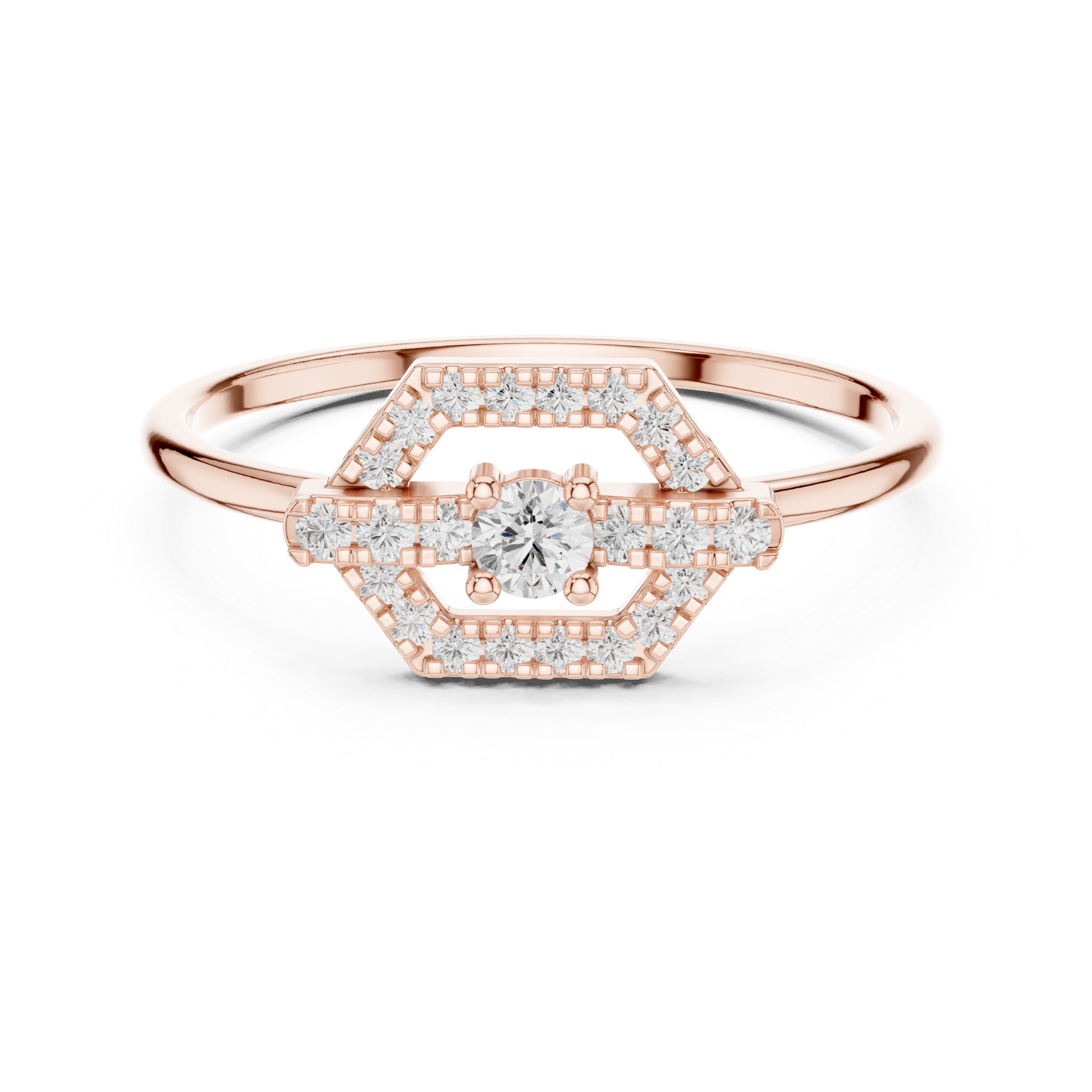 Elegant stackable ring set featuring multiple thin gold bands with diamond detailing.