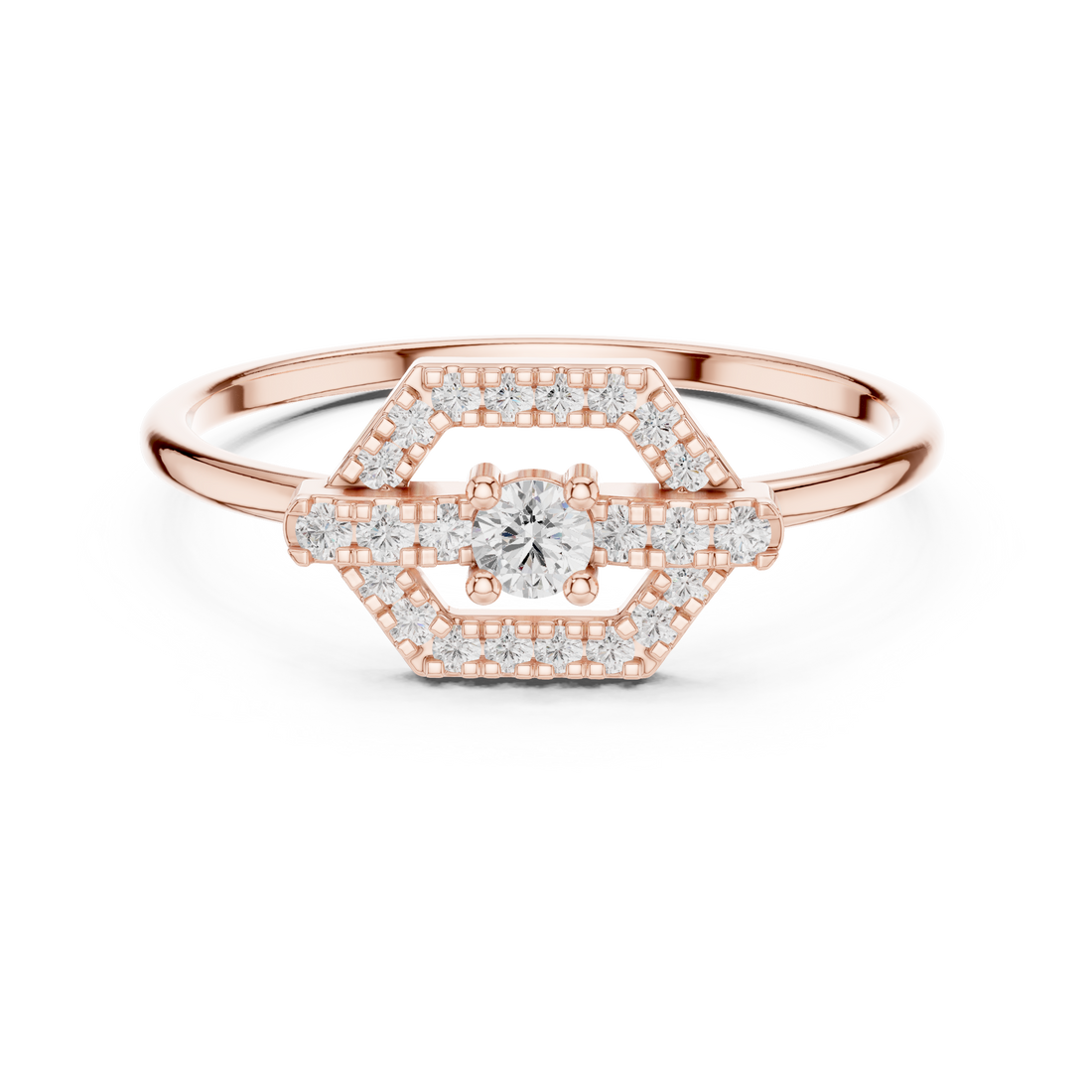 Elegant stackable ring set featuring multiple thin gold bands with diamond detailing.