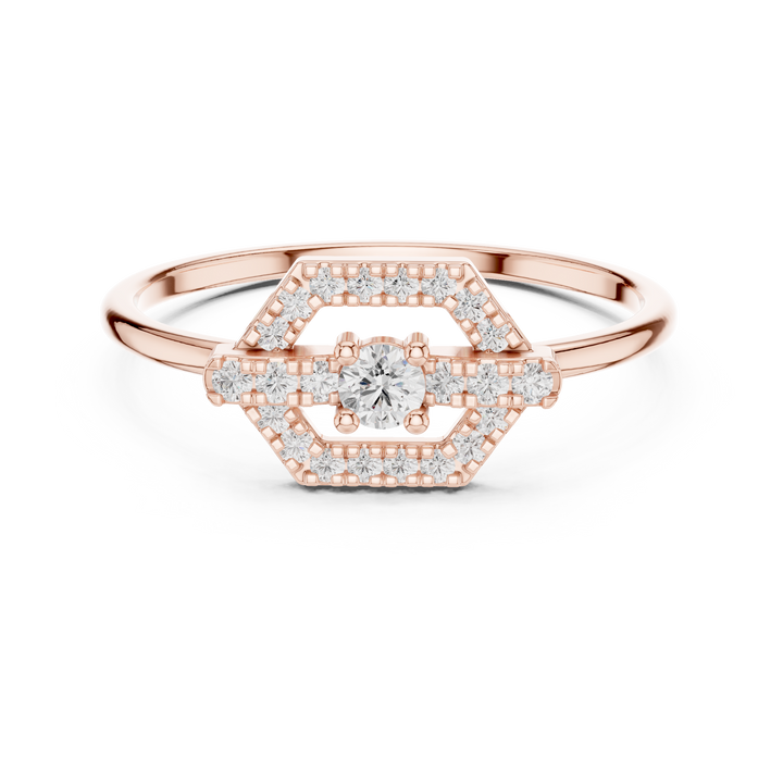 Elegant stackable ring set featuring multiple thin gold bands with diamond detailing.