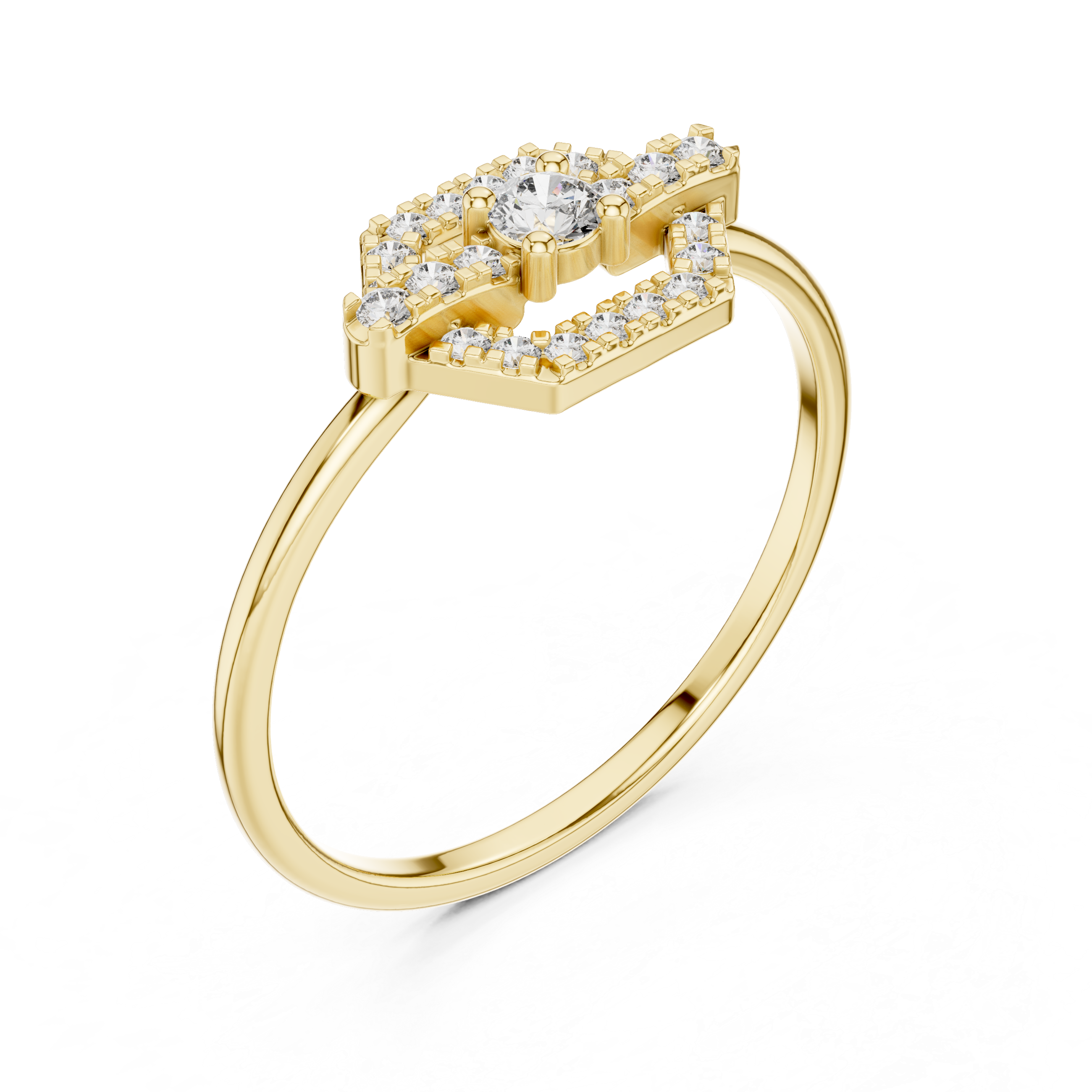 Decorative bangle bracelet designed with CZ diamonds arranged in geometric patterns.