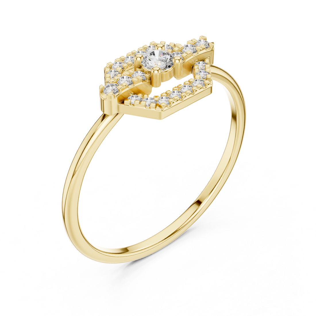 Decorative bangle bracelet designed with CZ diamonds arranged in geometric patterns.
