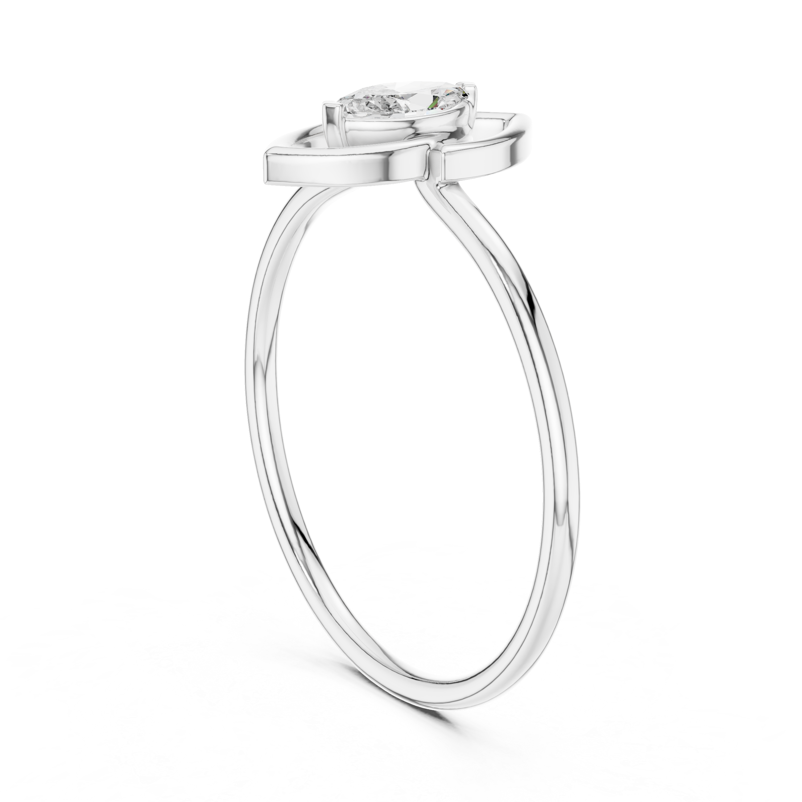 Decorative toe ring featuring floral carving and sparkling diamond detail.