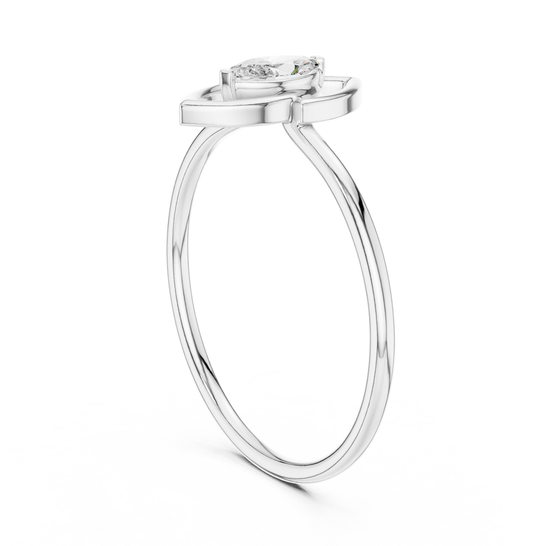 Decorative toe ring featuring floral carving and sparkling diamond detail.