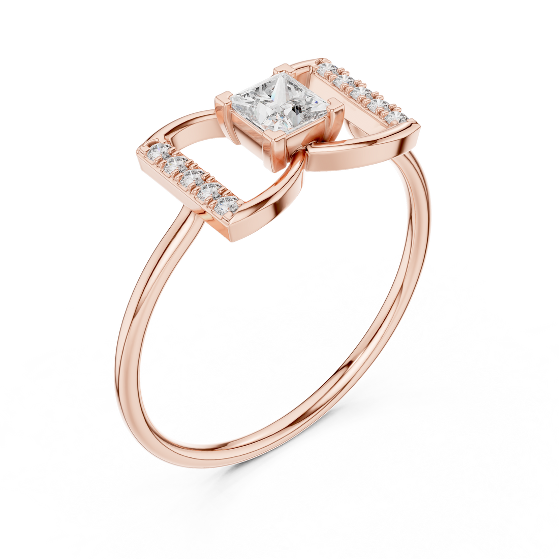 Minimalist chain bracelet crafted in polished gold with subtle diamond accents.